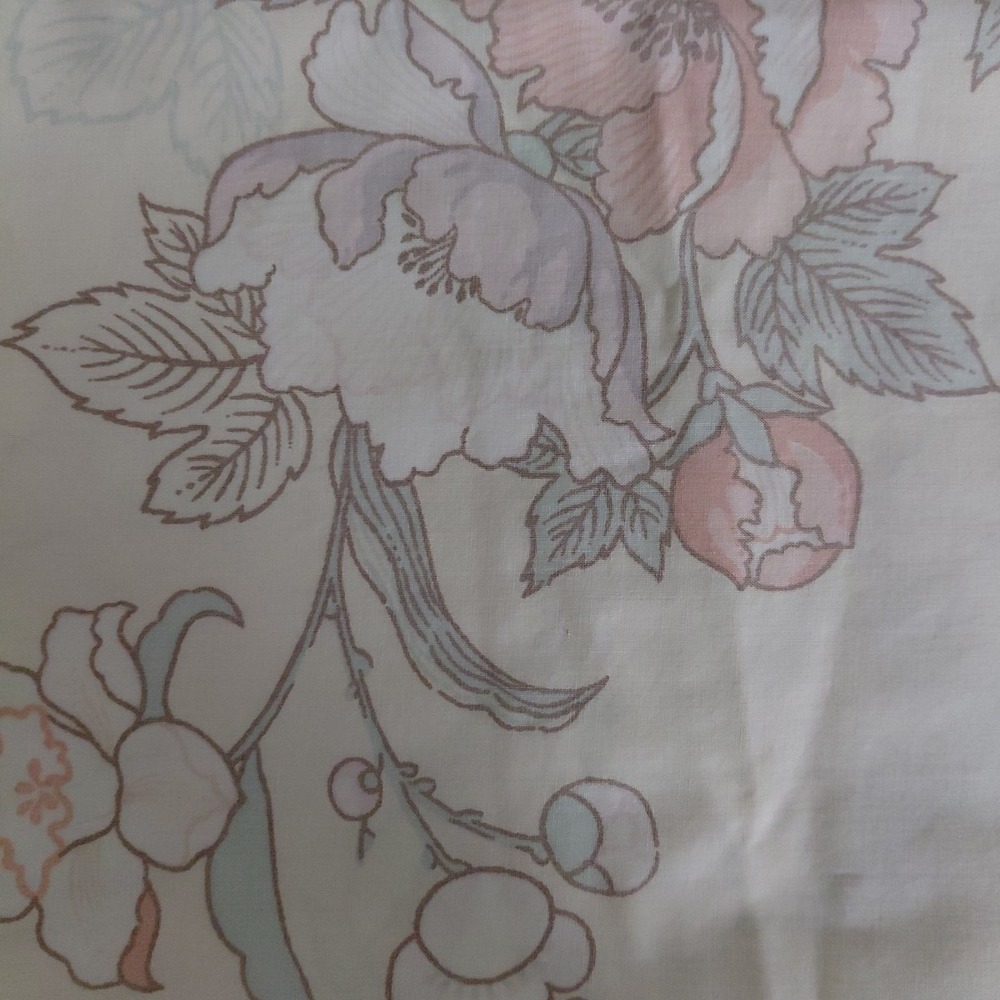 VTG JANACO'S Standard Pillowcases 2 Floral Royal Peach White Cottagecore Prairie - Picture 2 of 5